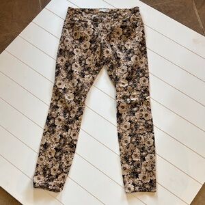 Madewell High Rise Floral Jeans - Black and Tan